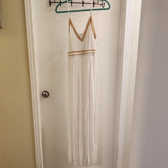 Japna White Dress with Gold Detailing - Picture 1 of 5